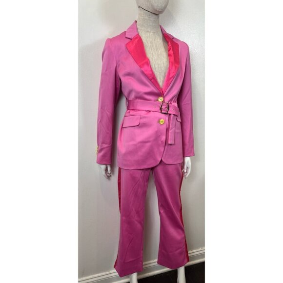 SIES MARJAN  PINK SATIN SILK PANT  SUIT - Picture 2 of 12
